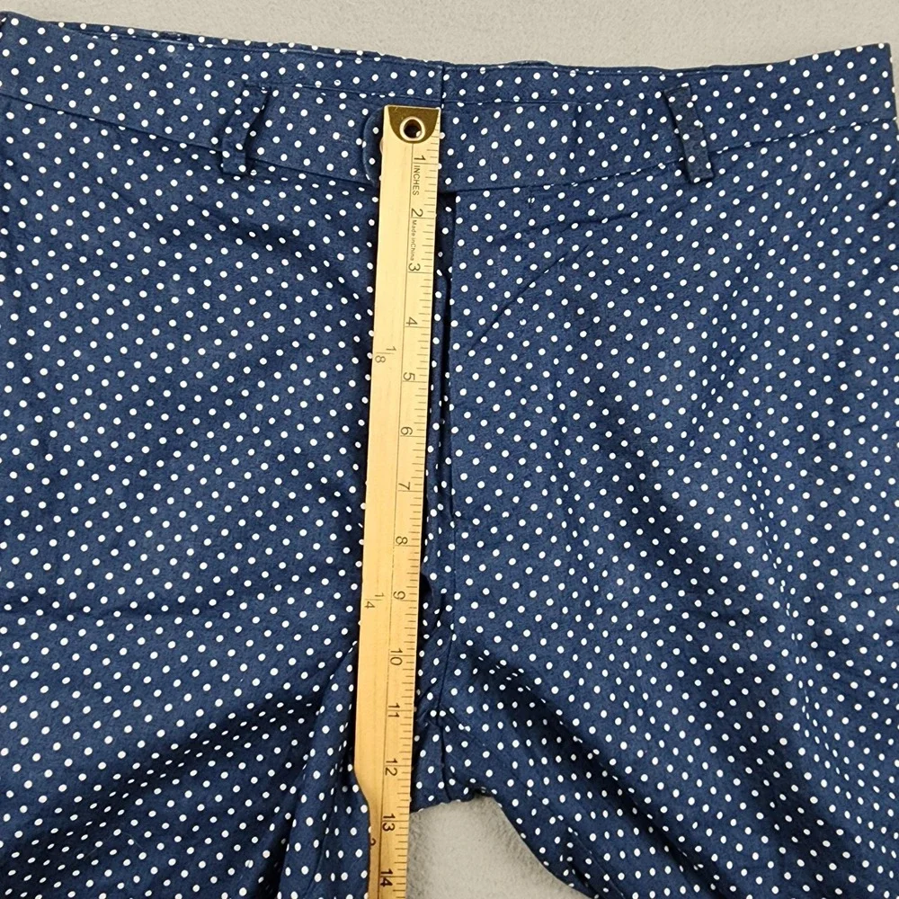 Peter Millar Shorts Mens 34 Blue Polka Dot Linen Cotton Chino 9 Inseam Casual
